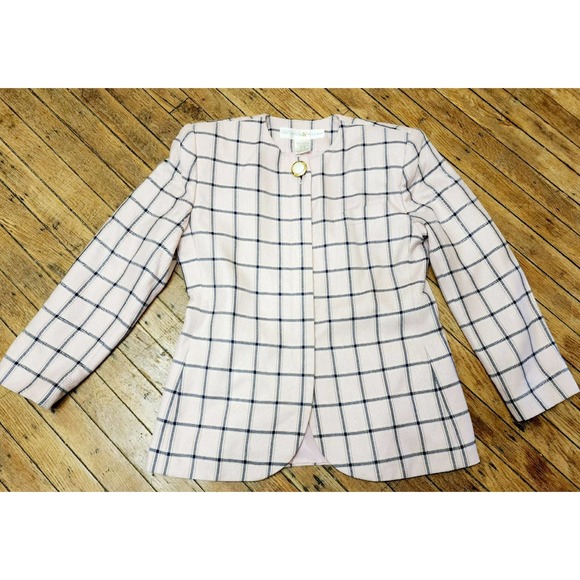 Vintage Pink Striped Statement Blazer size 6 - Picture 1 of 4